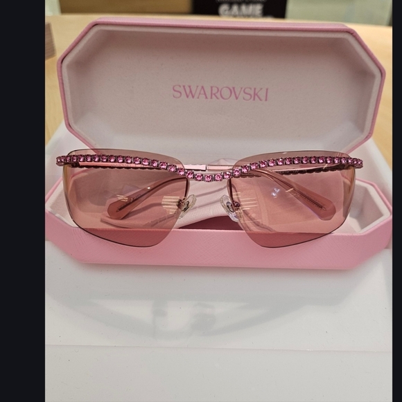 Swarovski Accessories - Swarovski Pink Crystal-Embellished Sunglasses
